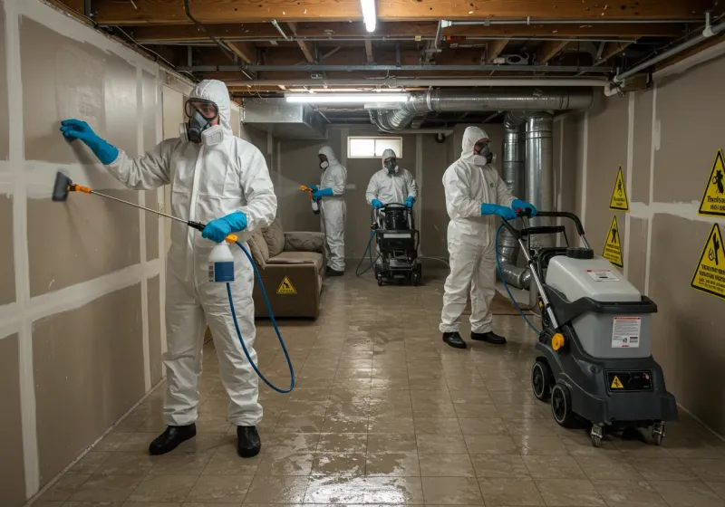 Basement Moisture Removal and Structural Drying process in Sturtevant, WI